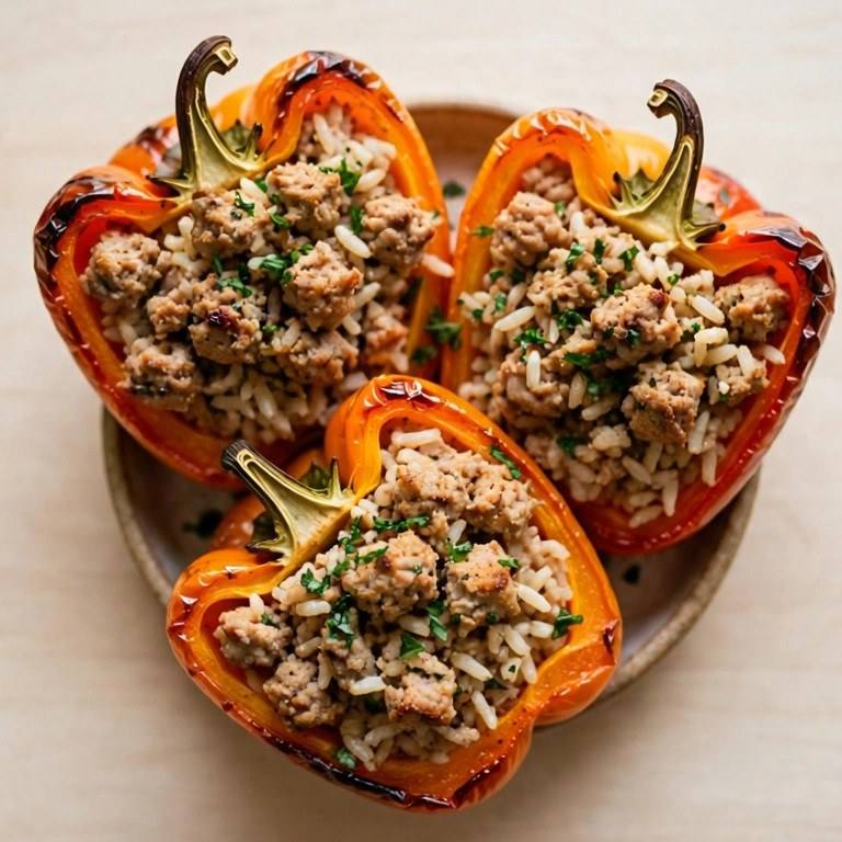 Turkey stuffed bell peppers