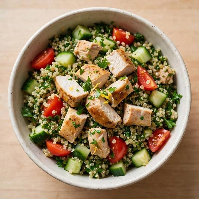 Chicken quinoa tabbouleh