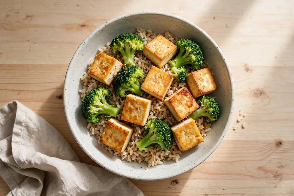 Tofu broccoli bowl