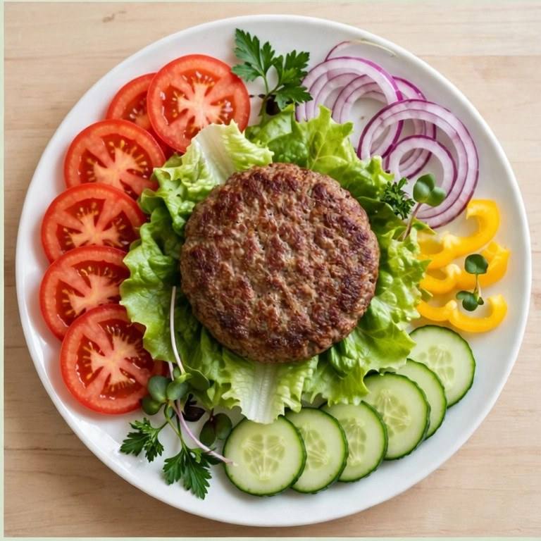 Naked turkey burger plate