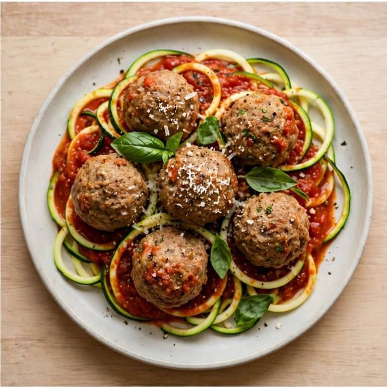 Turkey meatballs with zucchini noodles