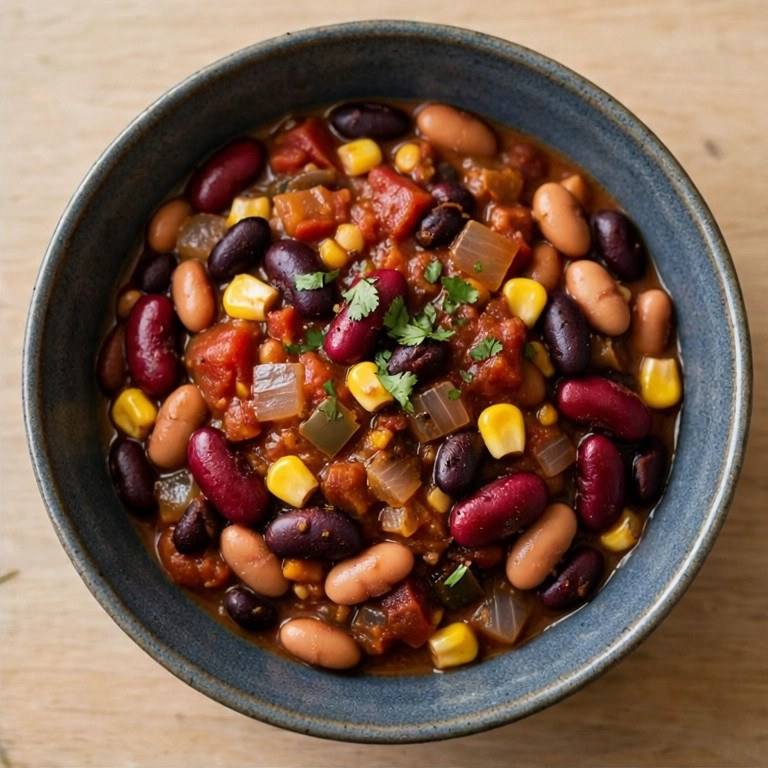 Three-bean veggie chili