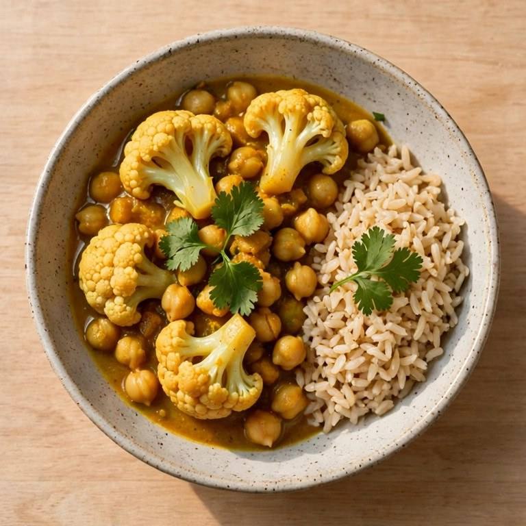 Cauliflower chickpea curry